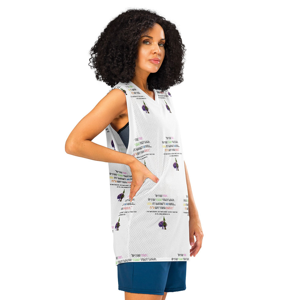 Thumbnail: Adult female model wearing The Convergence DAHT premium basketball jersey during training and casual streetwear styling