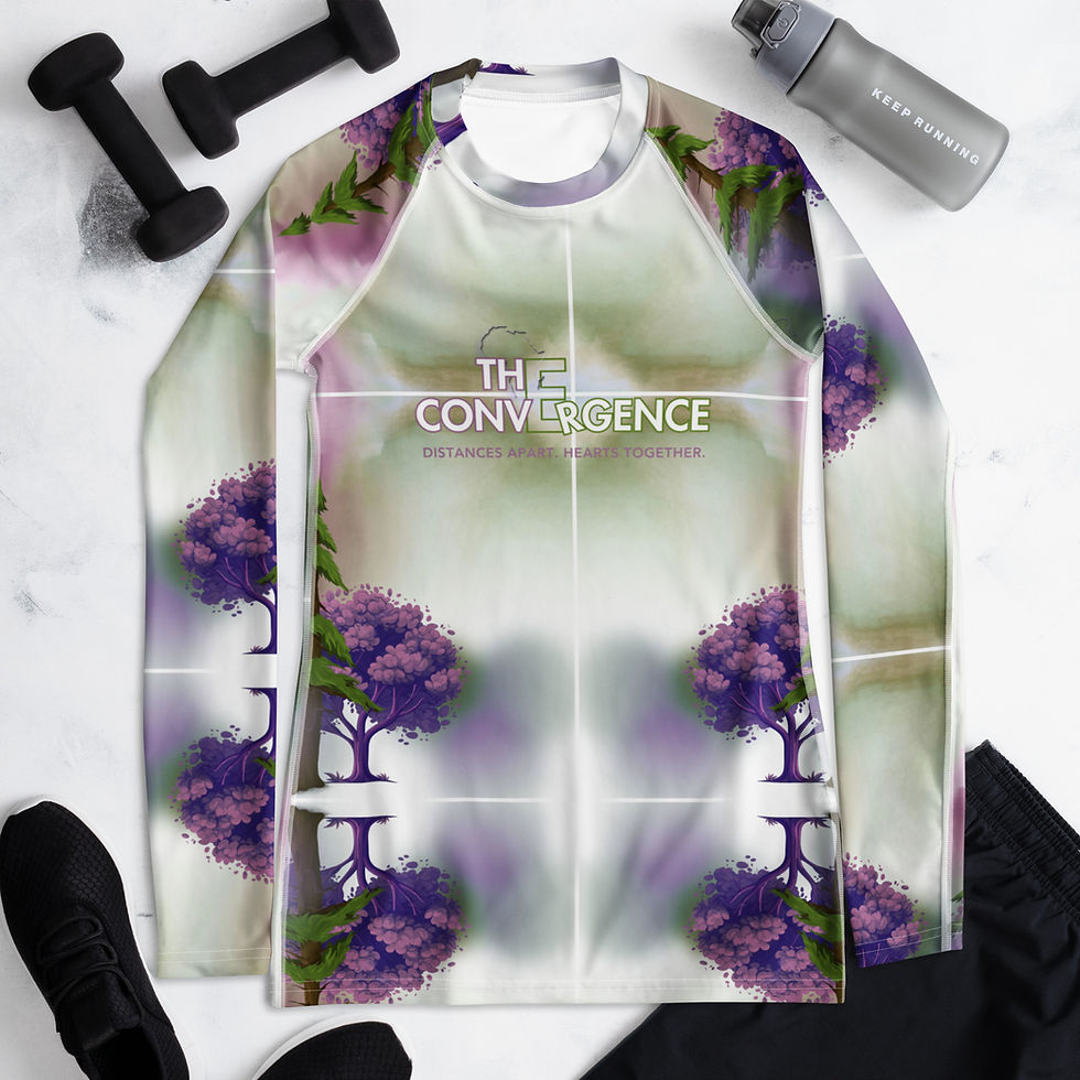 Thumbnail: The Convergence DAHT women's long sleeve rash guard featuring premium UV protection and exclusive all-over artwork