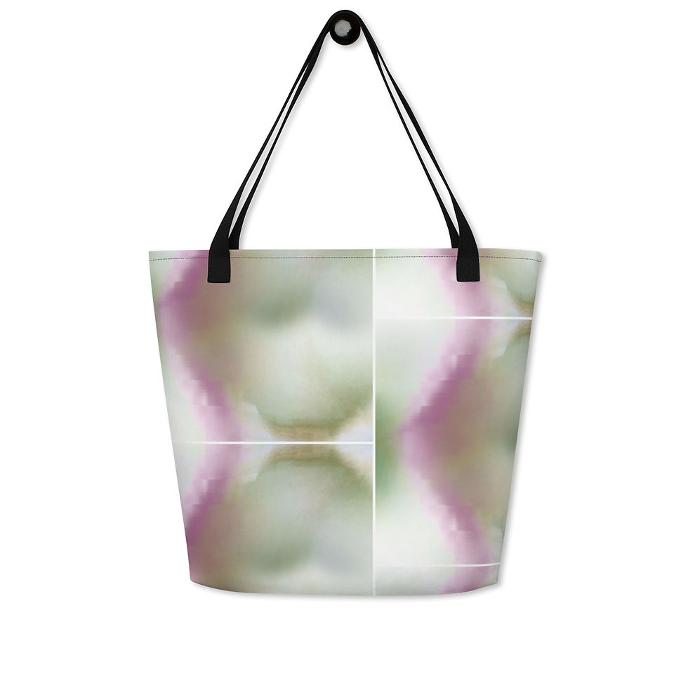 Thumbnail: Back view of The Convergence DAHT all-over print tote bag for shopping, travel, and everyday use