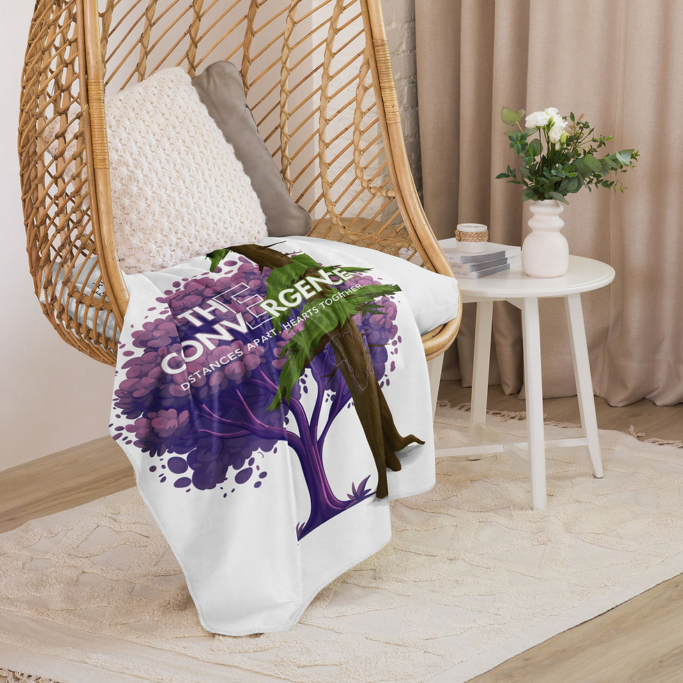 Thumbnail: The Convergence DAHT Sherpa blanket draped over a chair, adding warmth, comfort, and literary-inspired home décor.