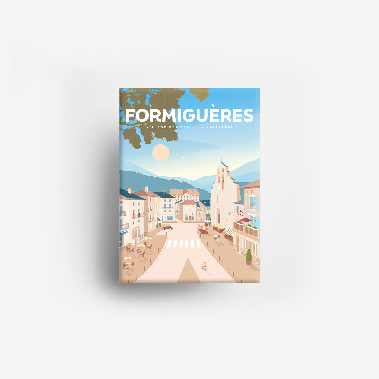 Magnet rectangle - Formiguères, place du village