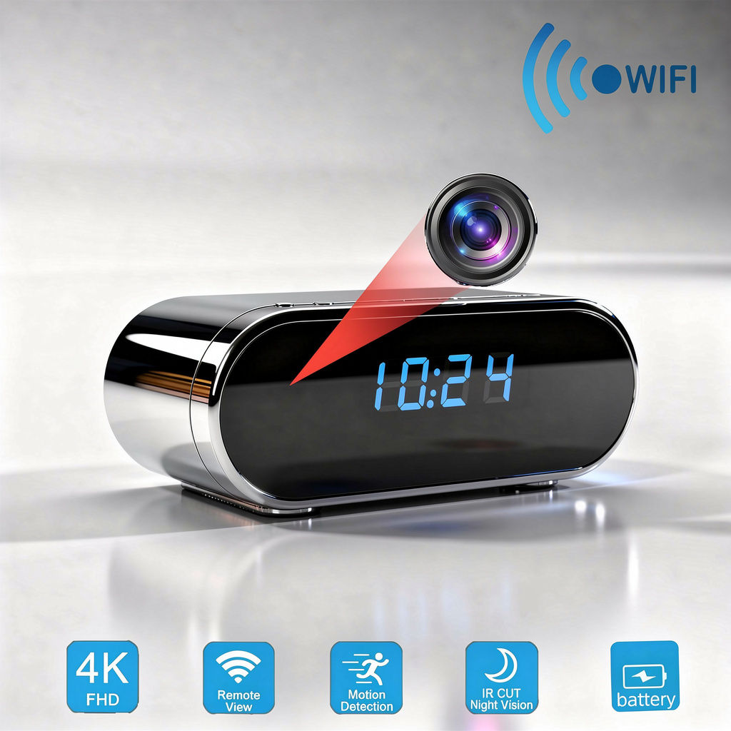 Digital watch with 4K HD WiFi wireless mini surveillance camera