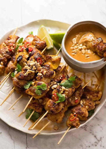 Chicken Breast Thai Chicken Satay Skewers Recipe Satay Sauce