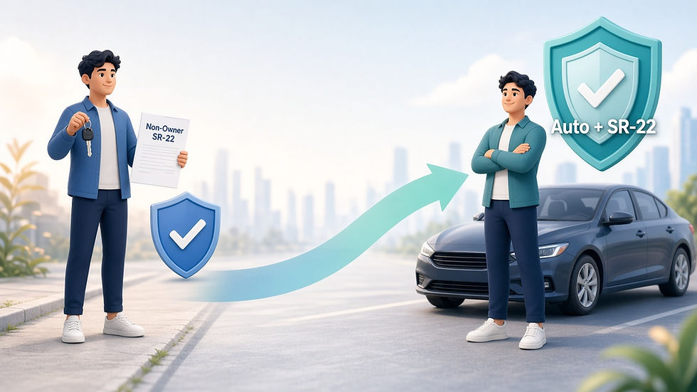 Switching your SR22 insurance from non owner to owner insurance.