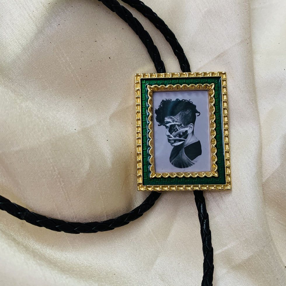 Thumbnail: Collage #2 as Custom Bolo Tie - green/gold