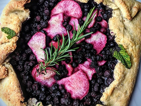 Tarte rustique nectarine-myrtilles