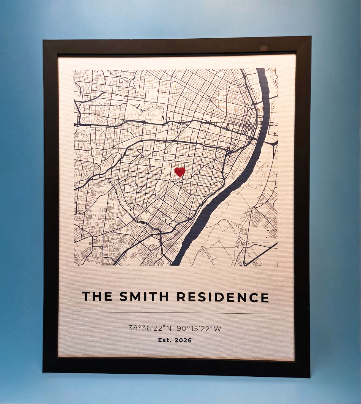 Heritage 11 x 14 Framed Map Print