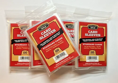 Card Sleeves Cardboard Gold Penny Sleeves - Clear For Trading Cards (400, 500, 1000 Count) Card Sleeves 100 Card Sleeves Cardboard Gold Penny Sleeves - Clear For Trading Cards (400, 500, 1000 Count) Card Sleeves 100