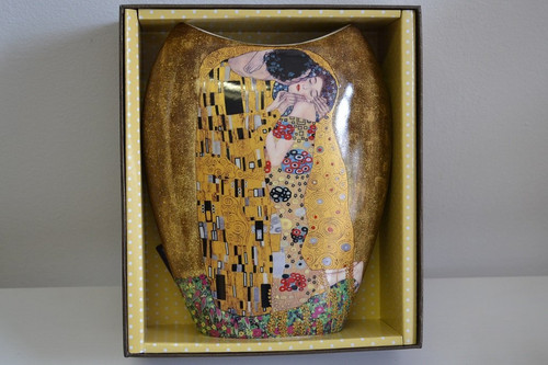 Gustav Klimt Vase Der Kuss Beige Porzellan Mit Geschenkbox