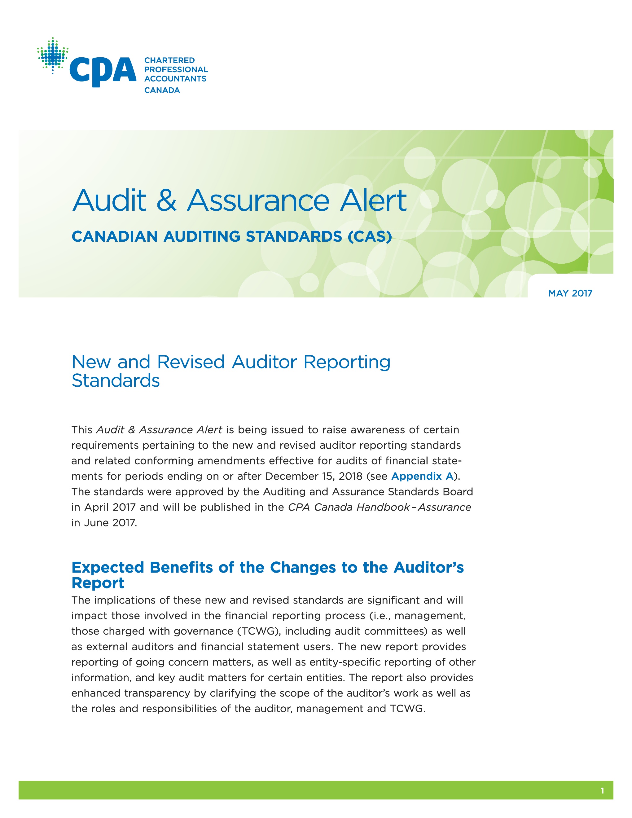 Audit & Assurance Alert: Canadian Au