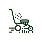 Graphic icon of a lawn mower representing lawn care maintenance.