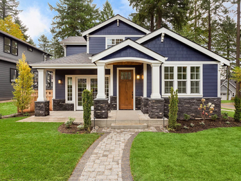 Beautiful two-story navy blue house