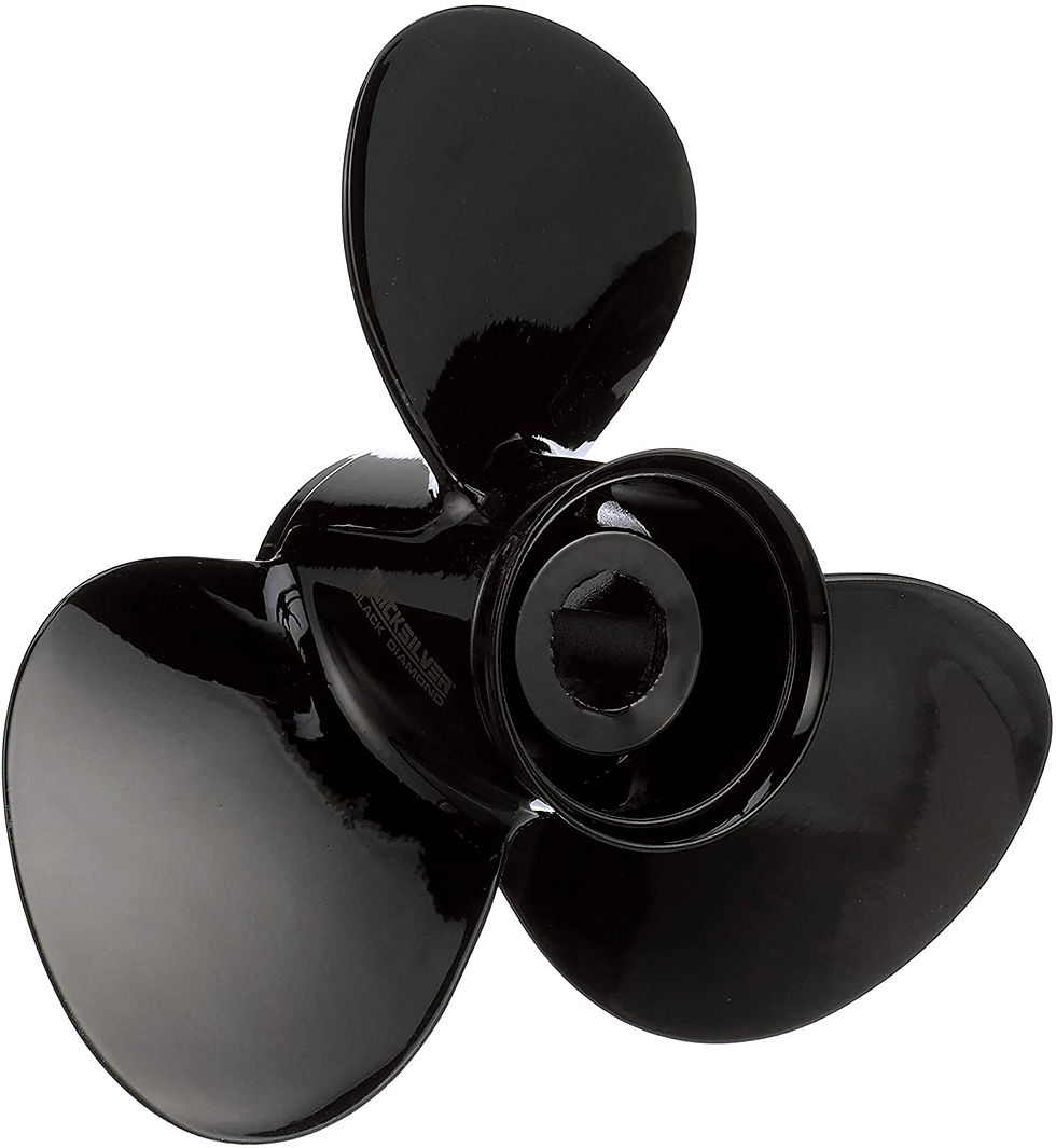 QA2040X Quicksilver Black Diamond Aluminum Propeller 3 Blade RH