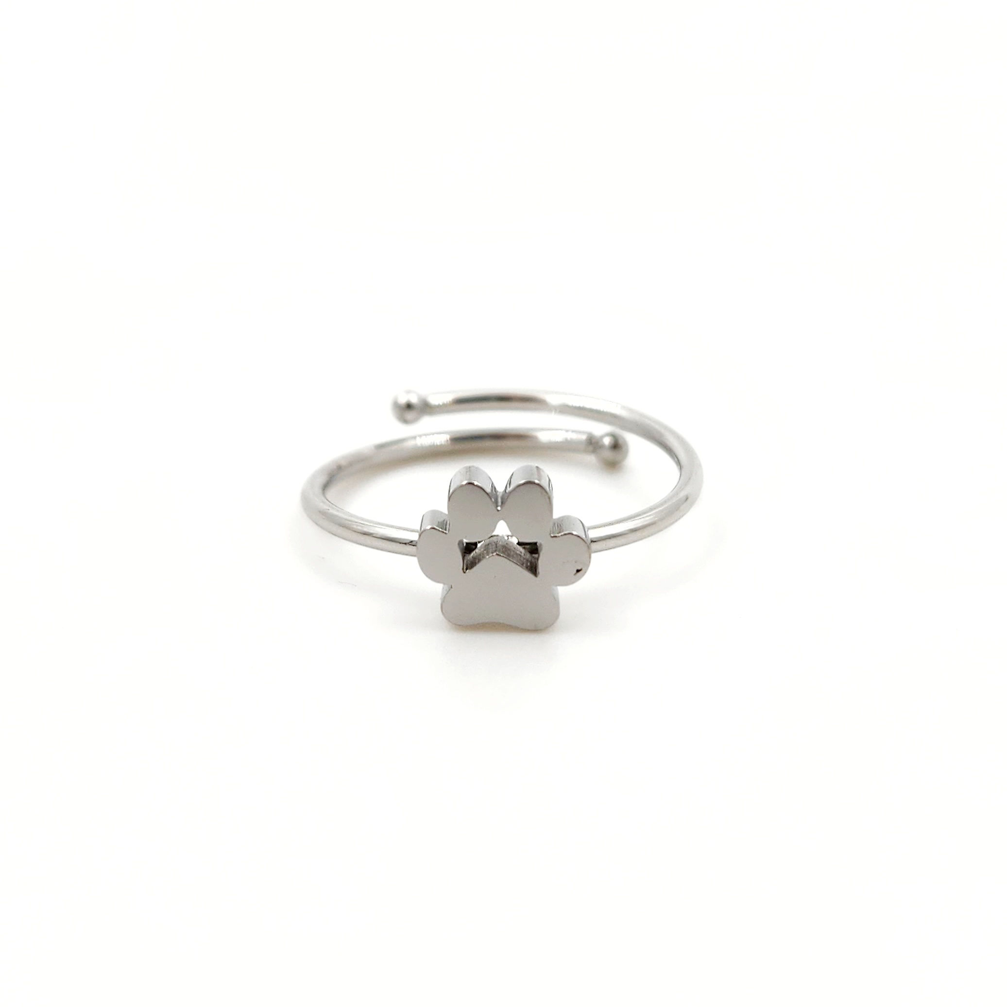 Anillo huellita ajustable (plateado)