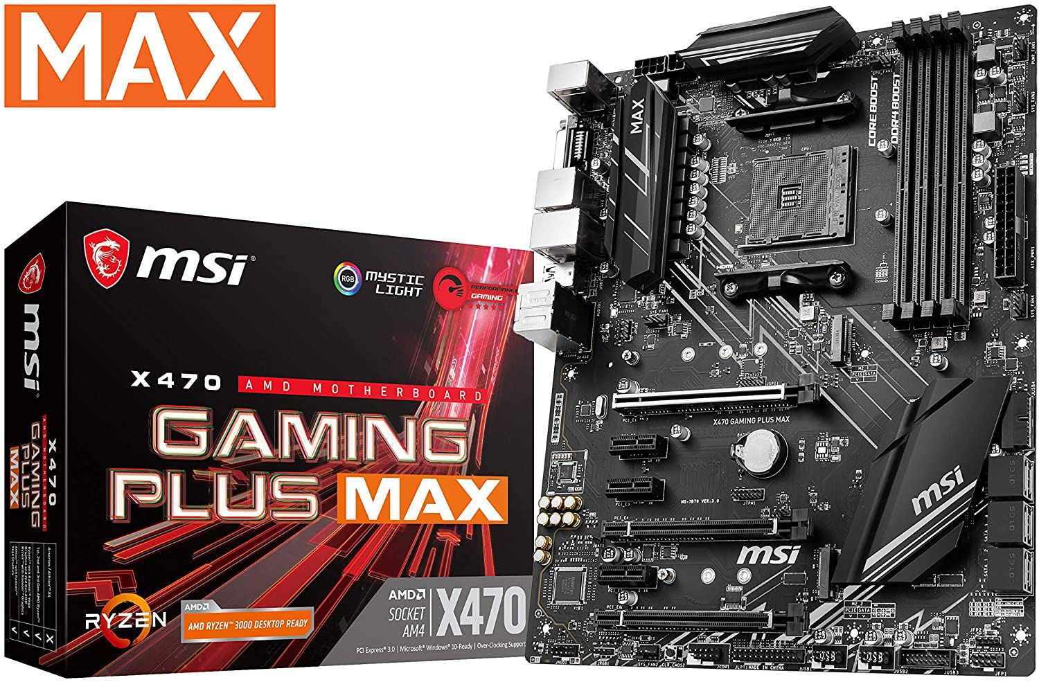 MSI X470 Gaming Plus Max AMD ATX AM4 Motherboard