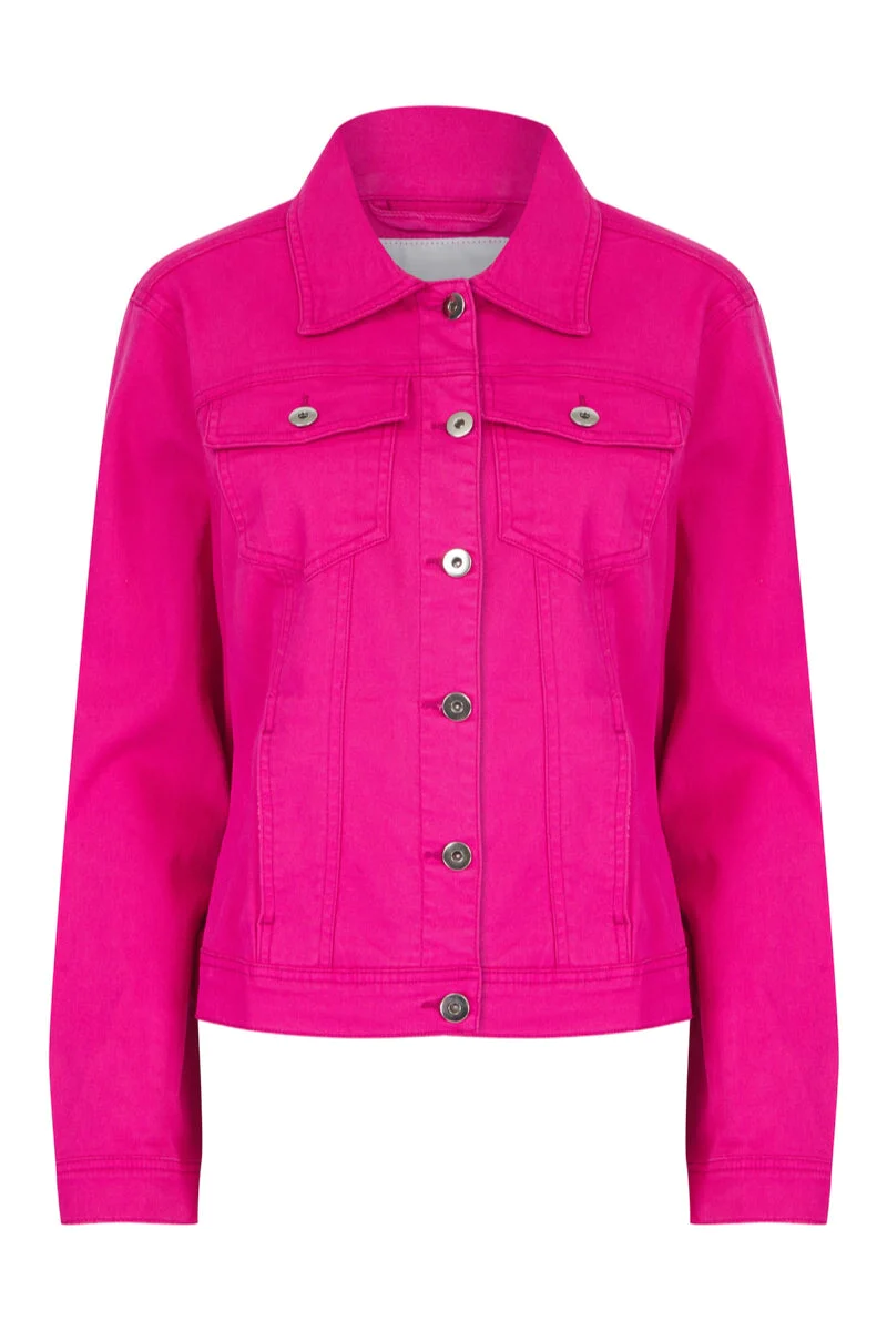 Lightweight stretch denim jacket - Cerise