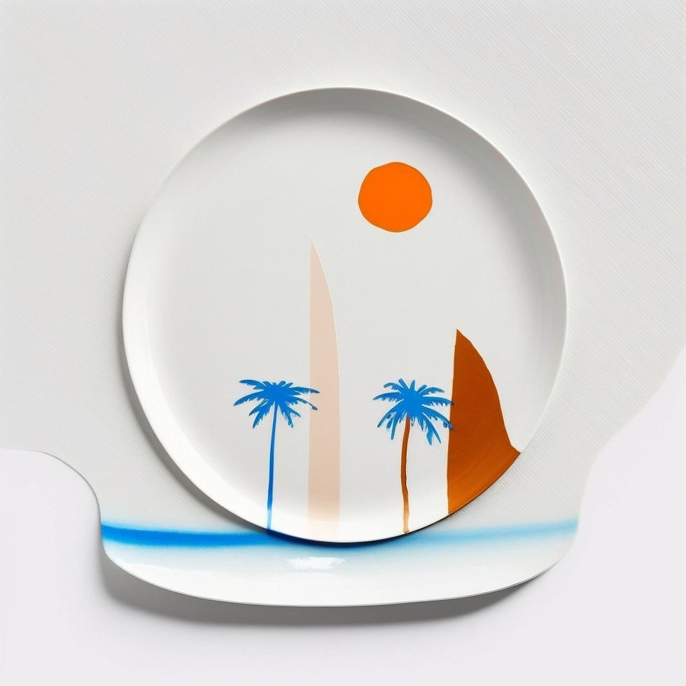 A plate from a mini collection, inspired by local motifs