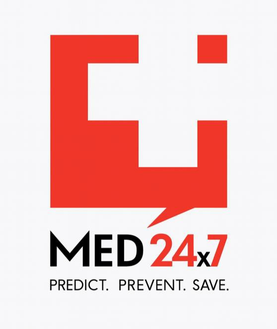 Med 24x7 logo with slogan Predict. Prevent. Save.
