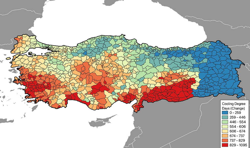 Understanding Cooling Degree Days (CDD) and Their Changes Over Turkey