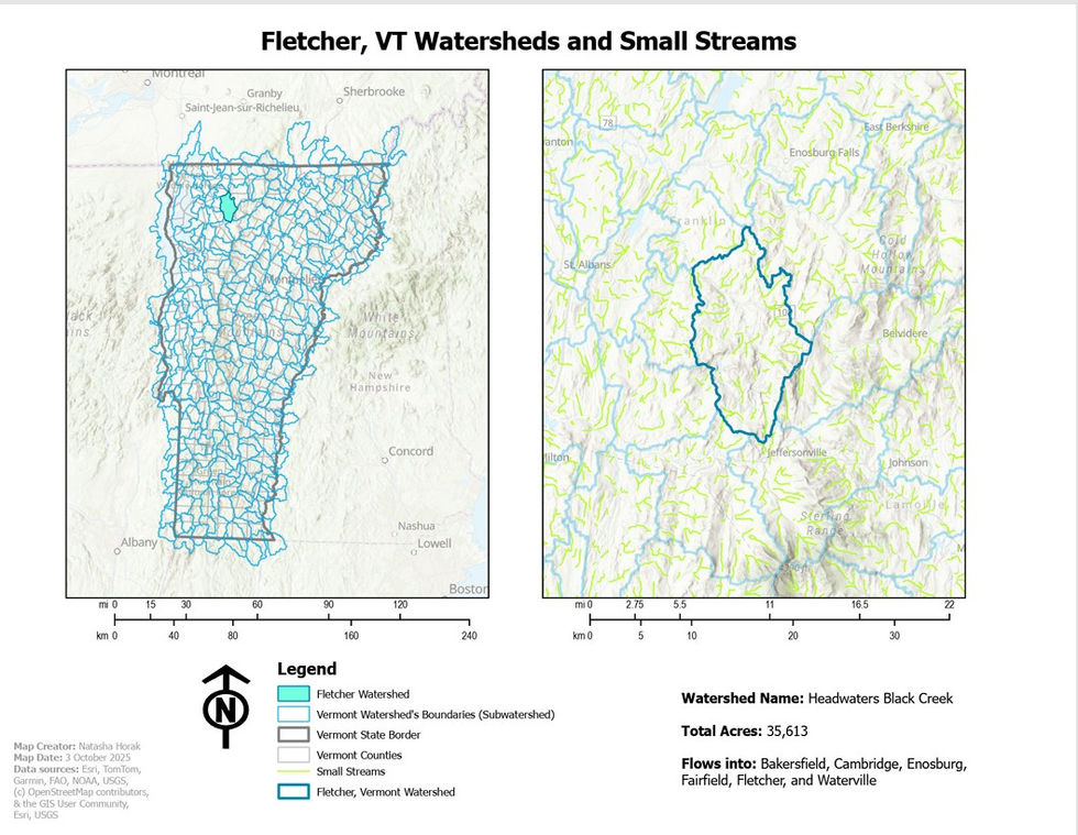 Fletcher, VT Watersheds and Small Streams