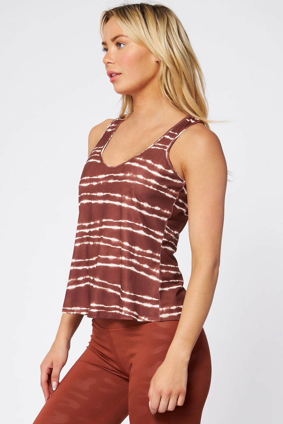Thumbnail: Warrior Key Hole Tank Dark Copper Stripe Tie Dye
