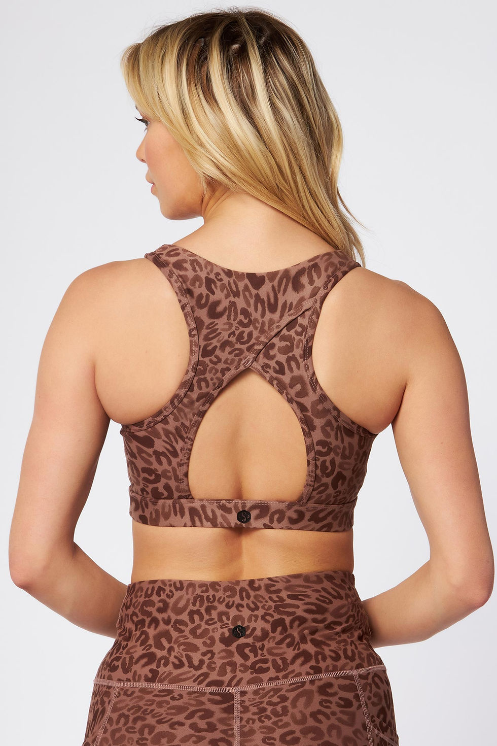 Thumbnail: Jasmine Cross Back Bra Dark Mocha Leopard