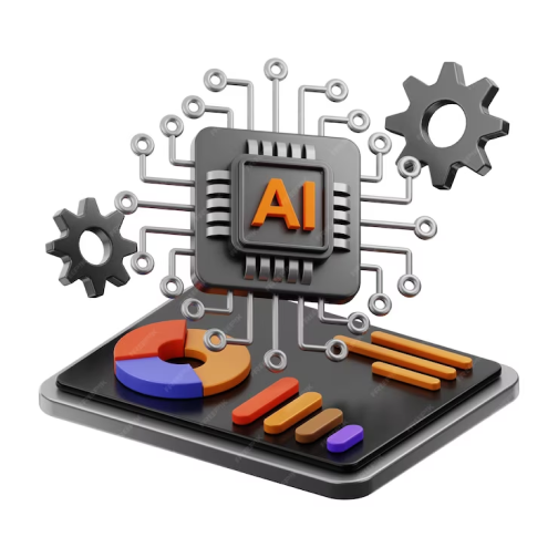 Visual representation of artificial intelligence (AI), showcasing advanced algorithms and machine learning processes for intelligent automation and problem-solving