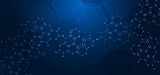 abstract-hexagon-pattern-dark-blue-background-medical-and-science-concept-molecular-struct