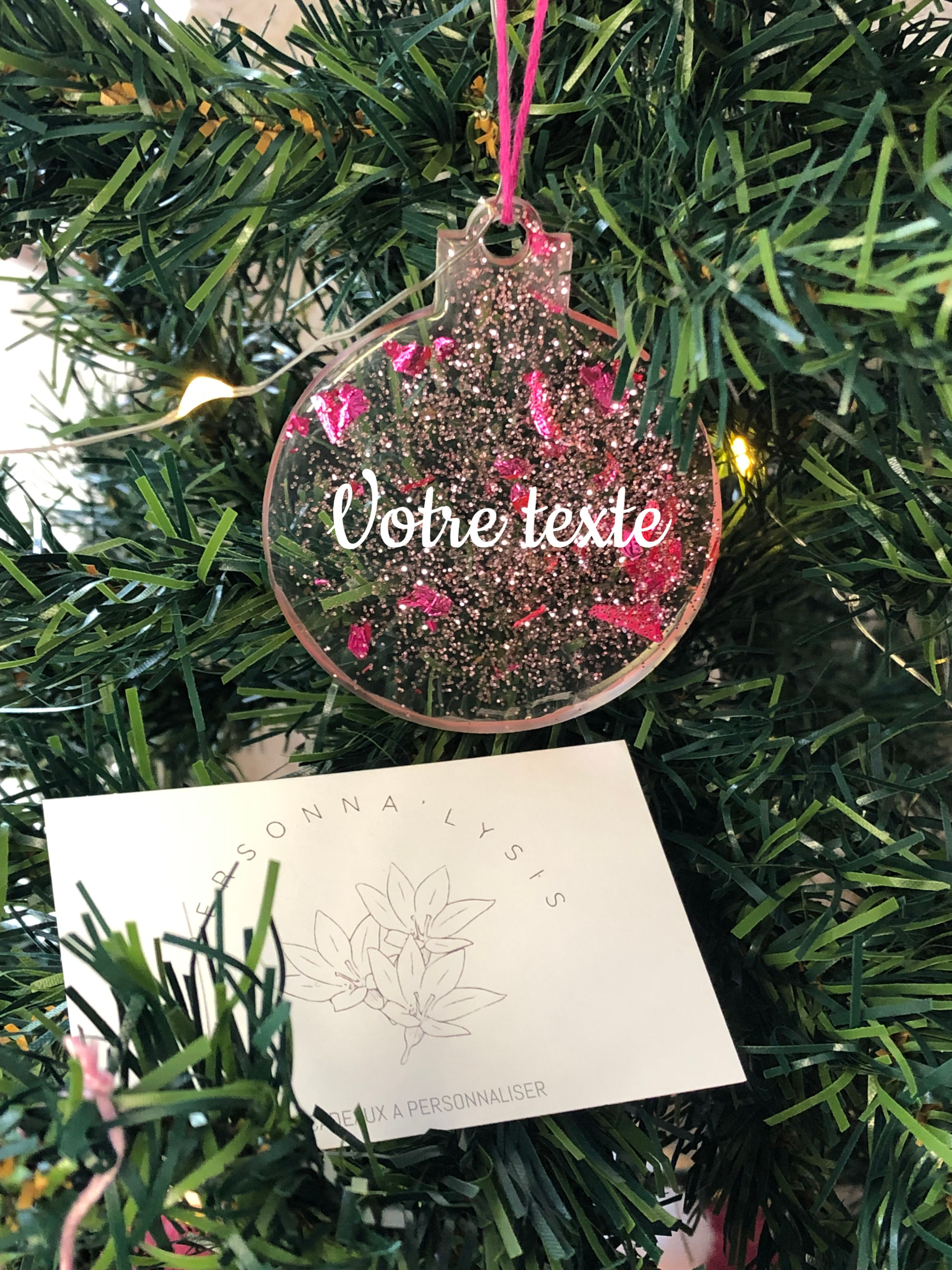 Boule de Noël rose