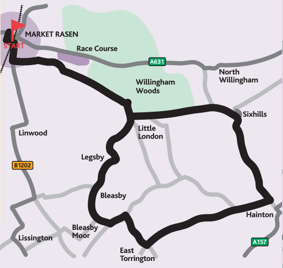 Wolds View 15 miles cycle route