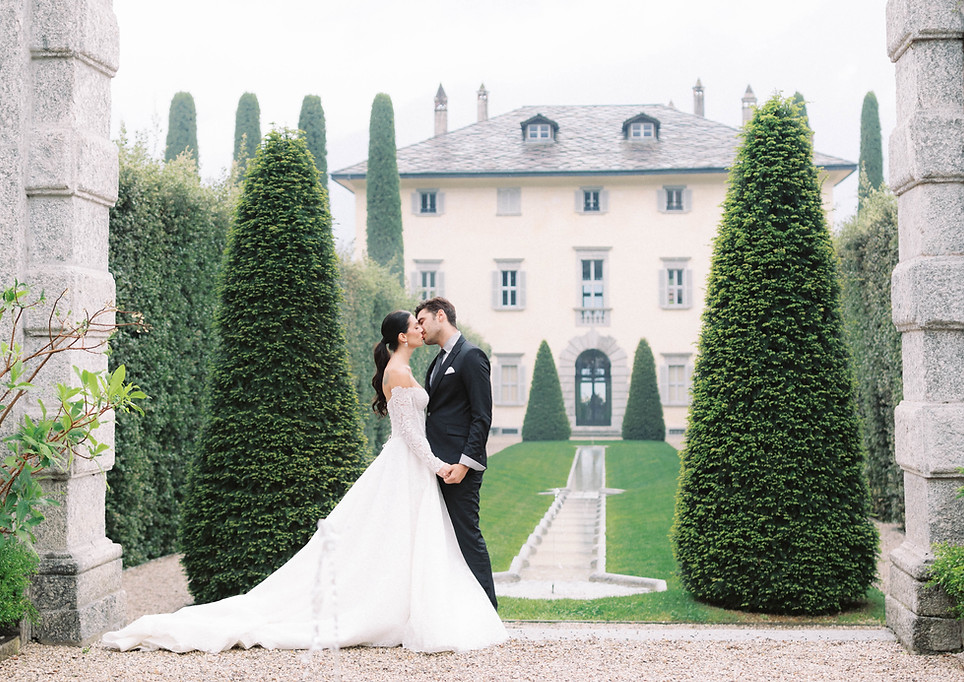 Bride and Groom At Lake Como