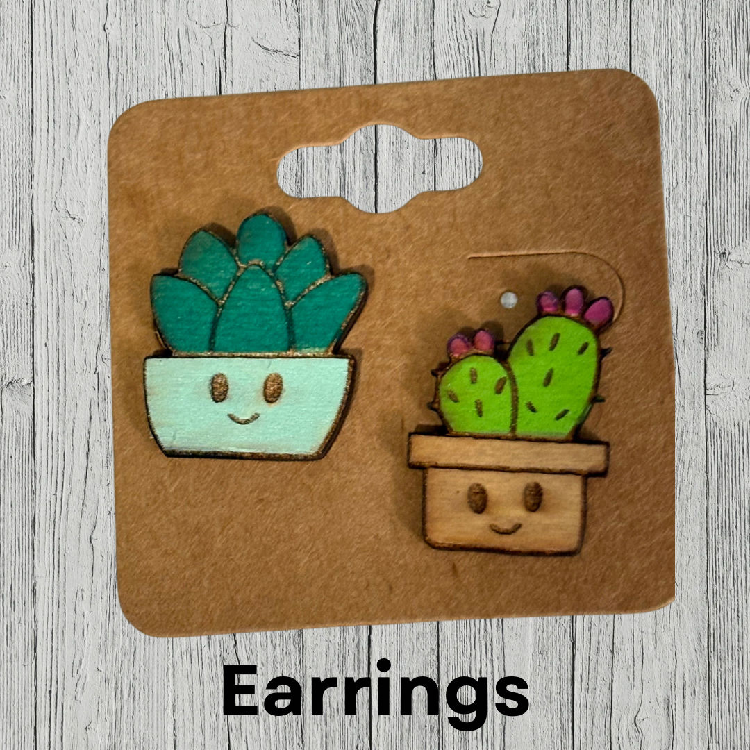 Plants Wooden Earrings