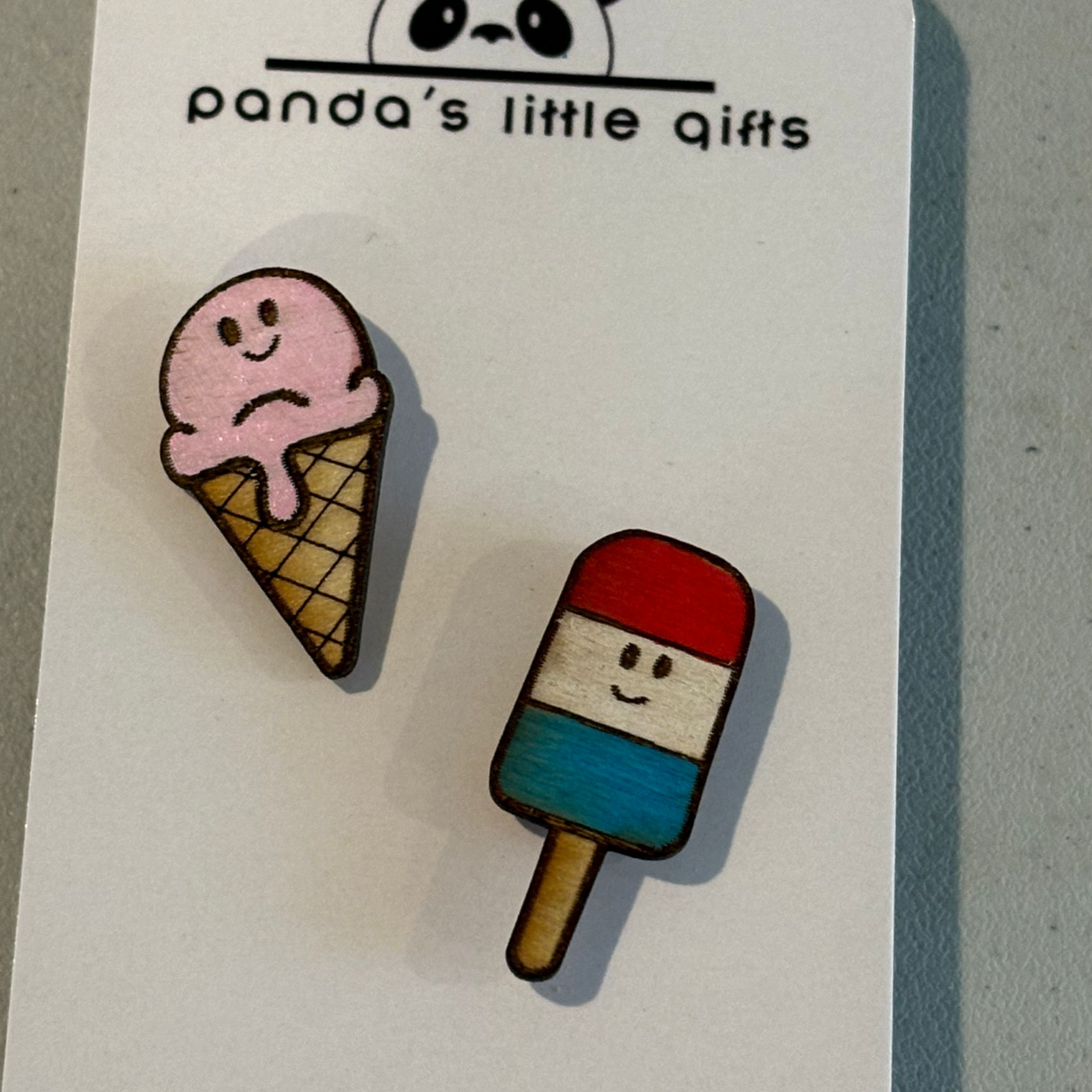 Ice Cream & Popsicle Wooden Buddy Pin Set