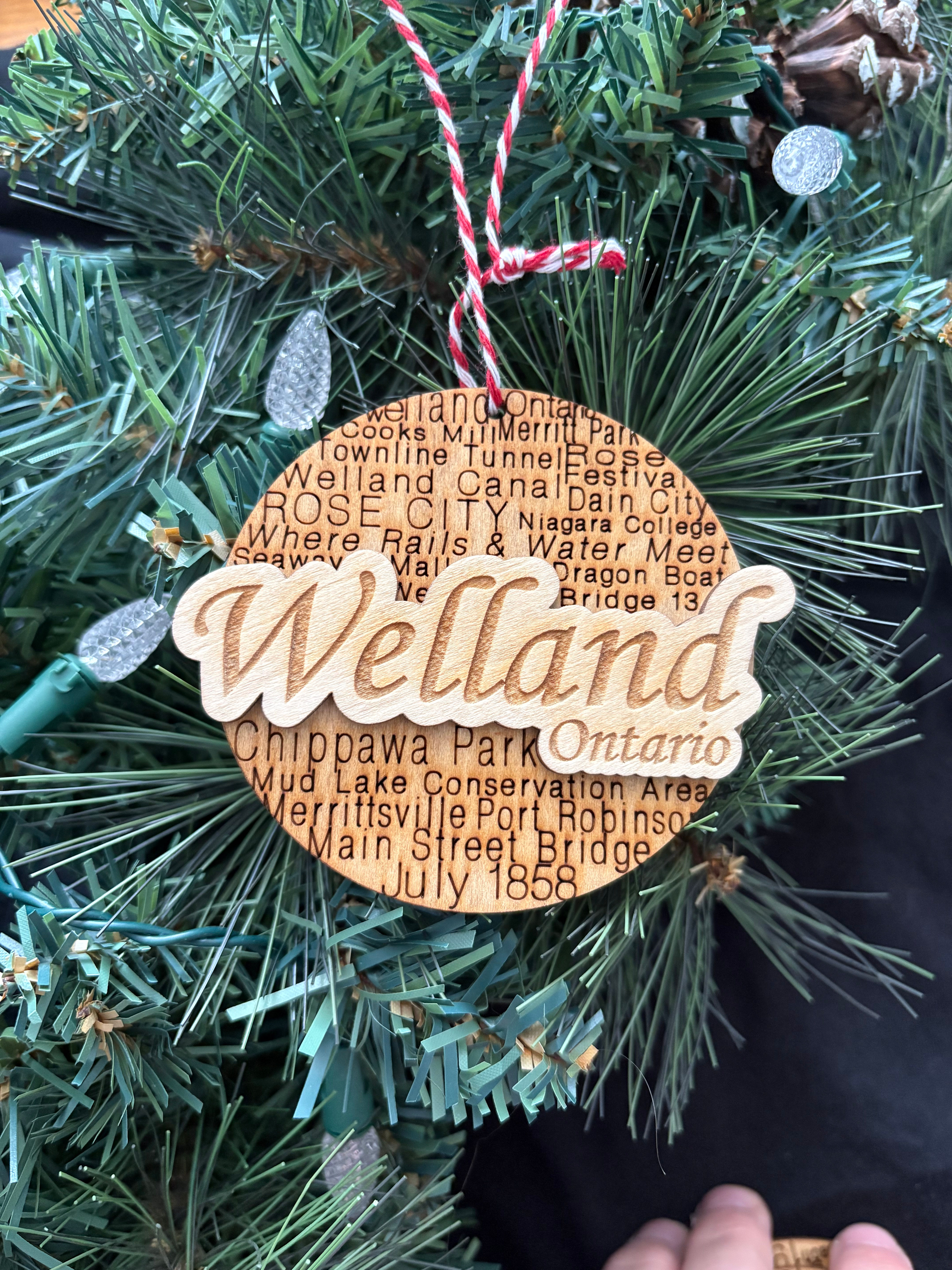 Welland Niagara Ontario Wooden Ornament