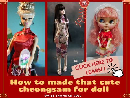A Tutorial for Make Doll Cheongsam (with free doll pattern)