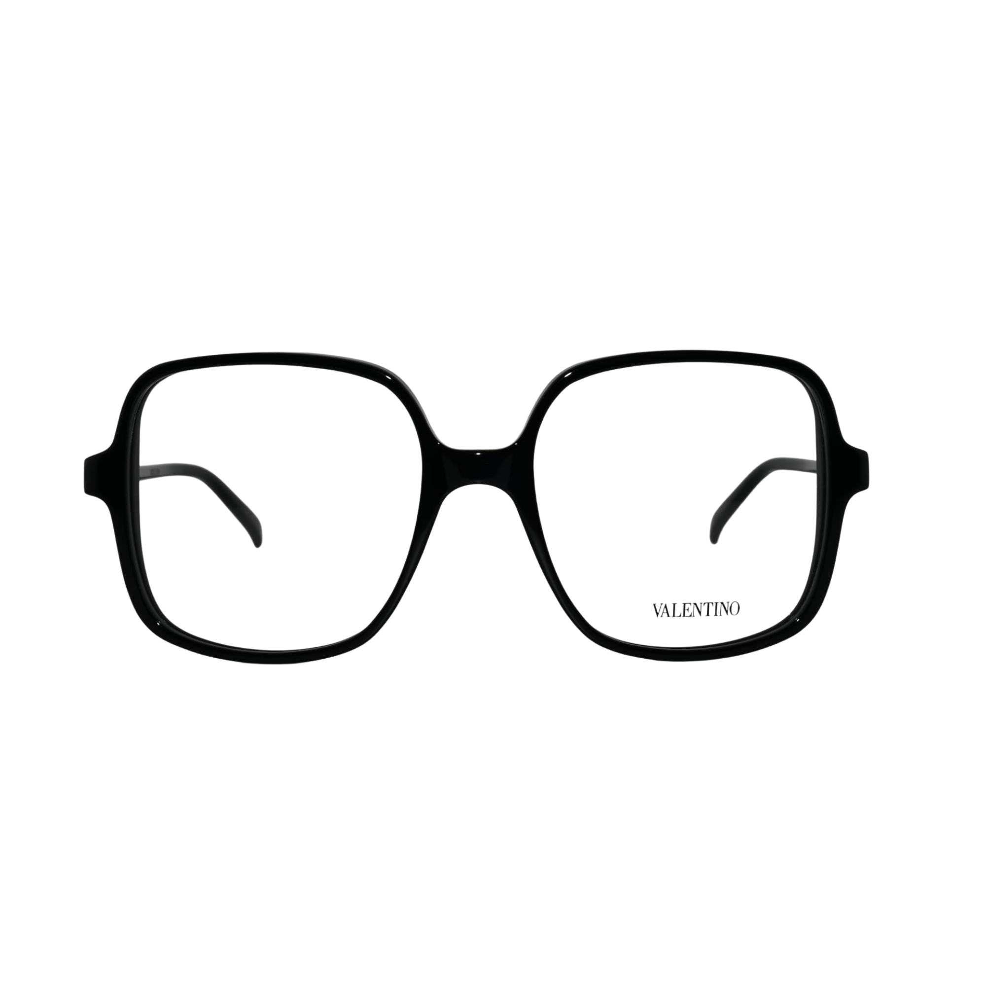 Lunettes de vue Valentino VG0021O, forme carrée oversize aux lignes fines, coloris noir