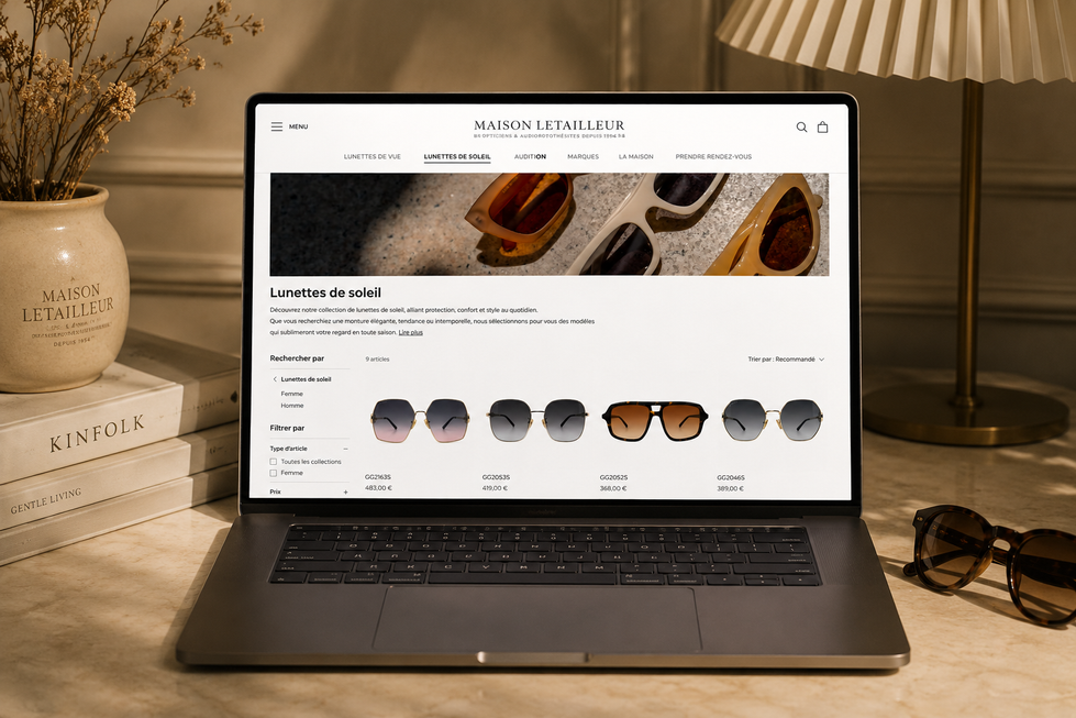Nouveau site internet de Maison Letailleur présenté sur ordinateur portable.