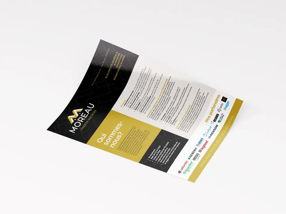 Supports de communication conçus pour l’entreprise Moreau signés Agence Constance M.