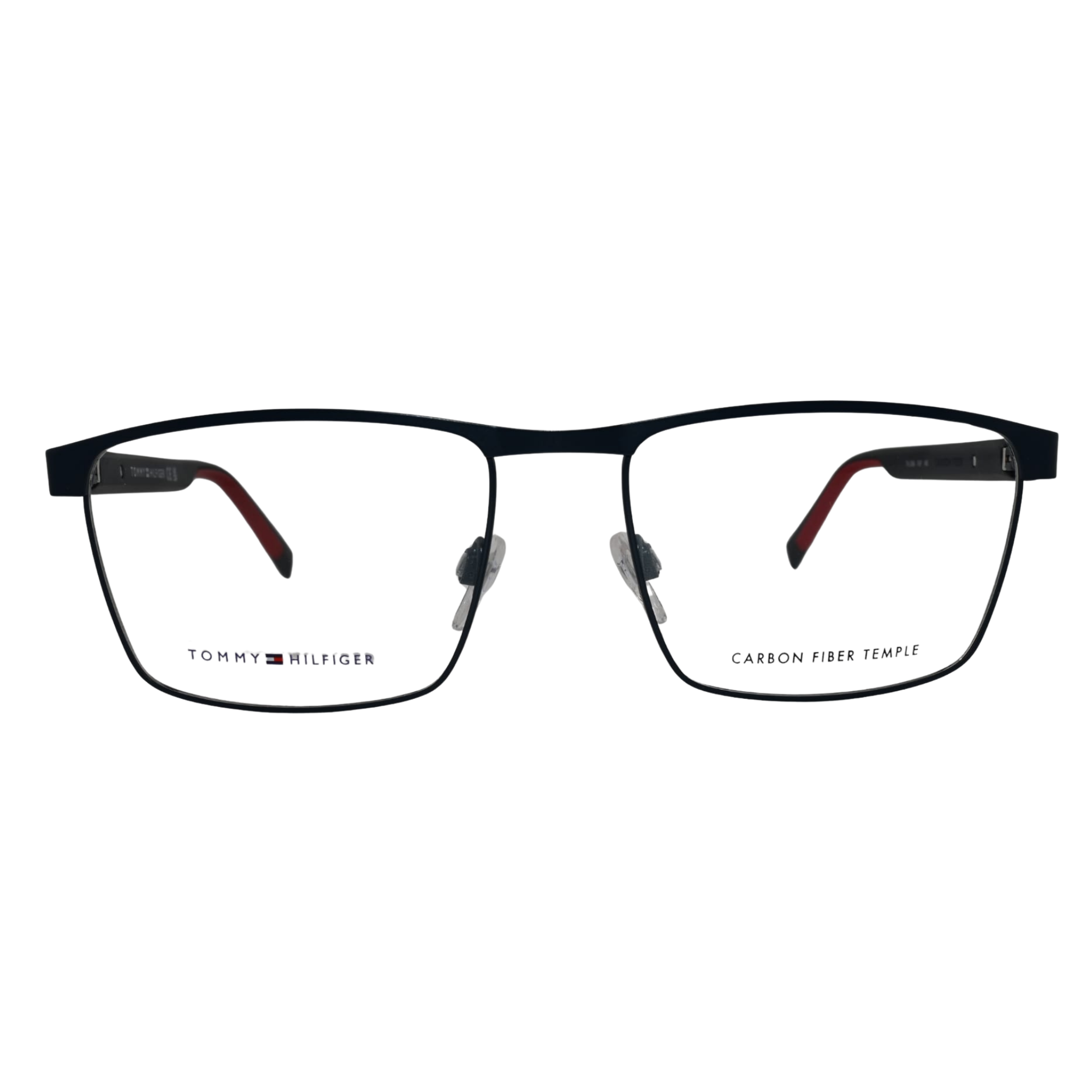 Lunettes de vue Tommy Hilfiger TH 2196, coloris bleu marine, branches carbone