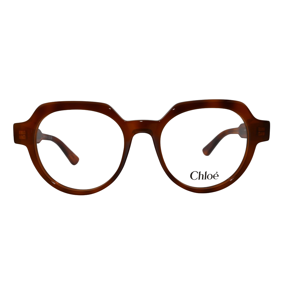 Lunettes de vue Chloé CH0379O, forme ronde à pans coupés, coloris écaille havane clair