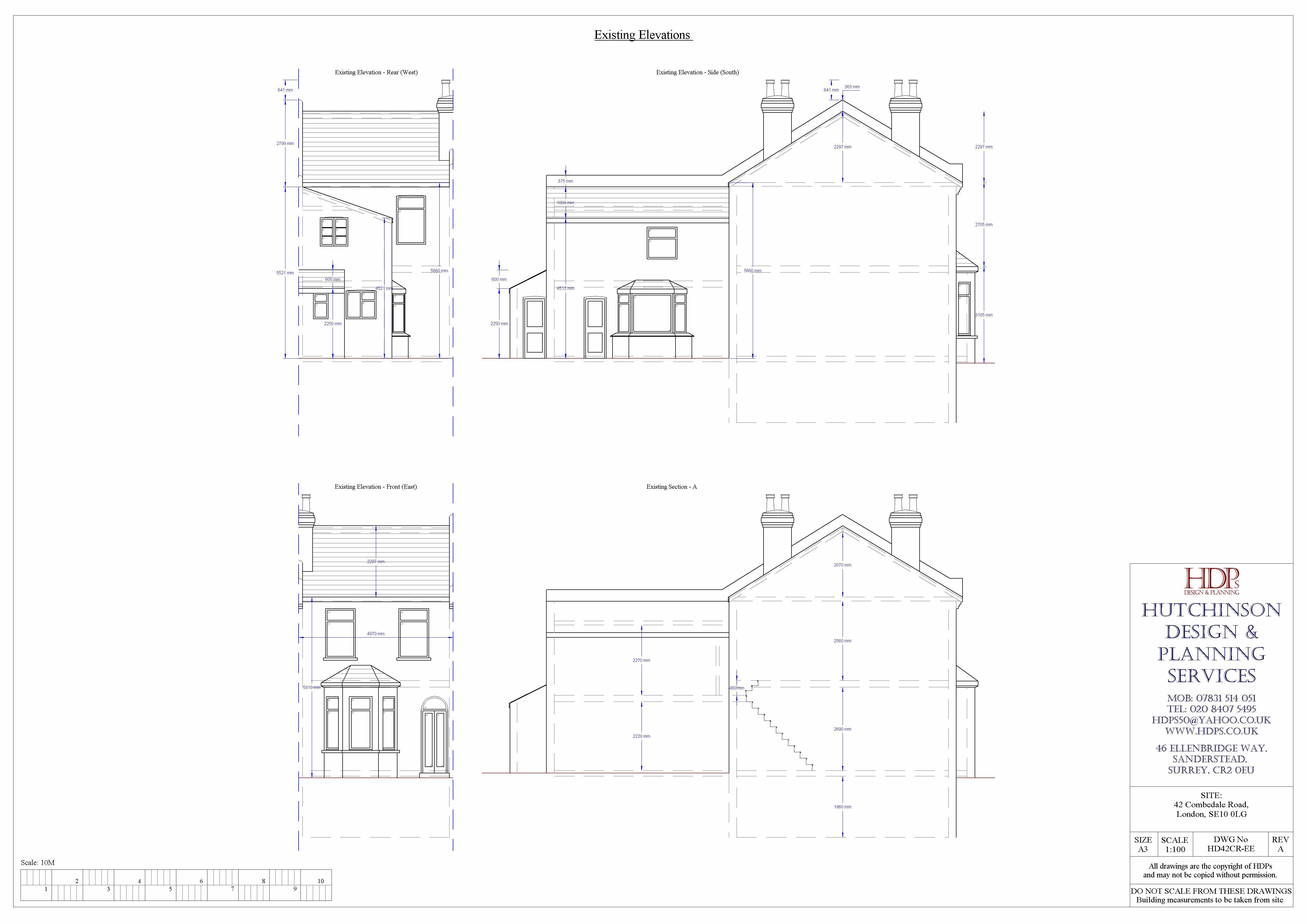 Residential floor plans and elevation drawings