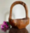 Handcrafted wooden decorative basket