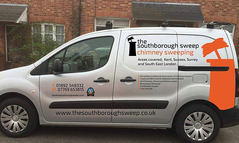 The Southborough Sweep liveried company van parked outside