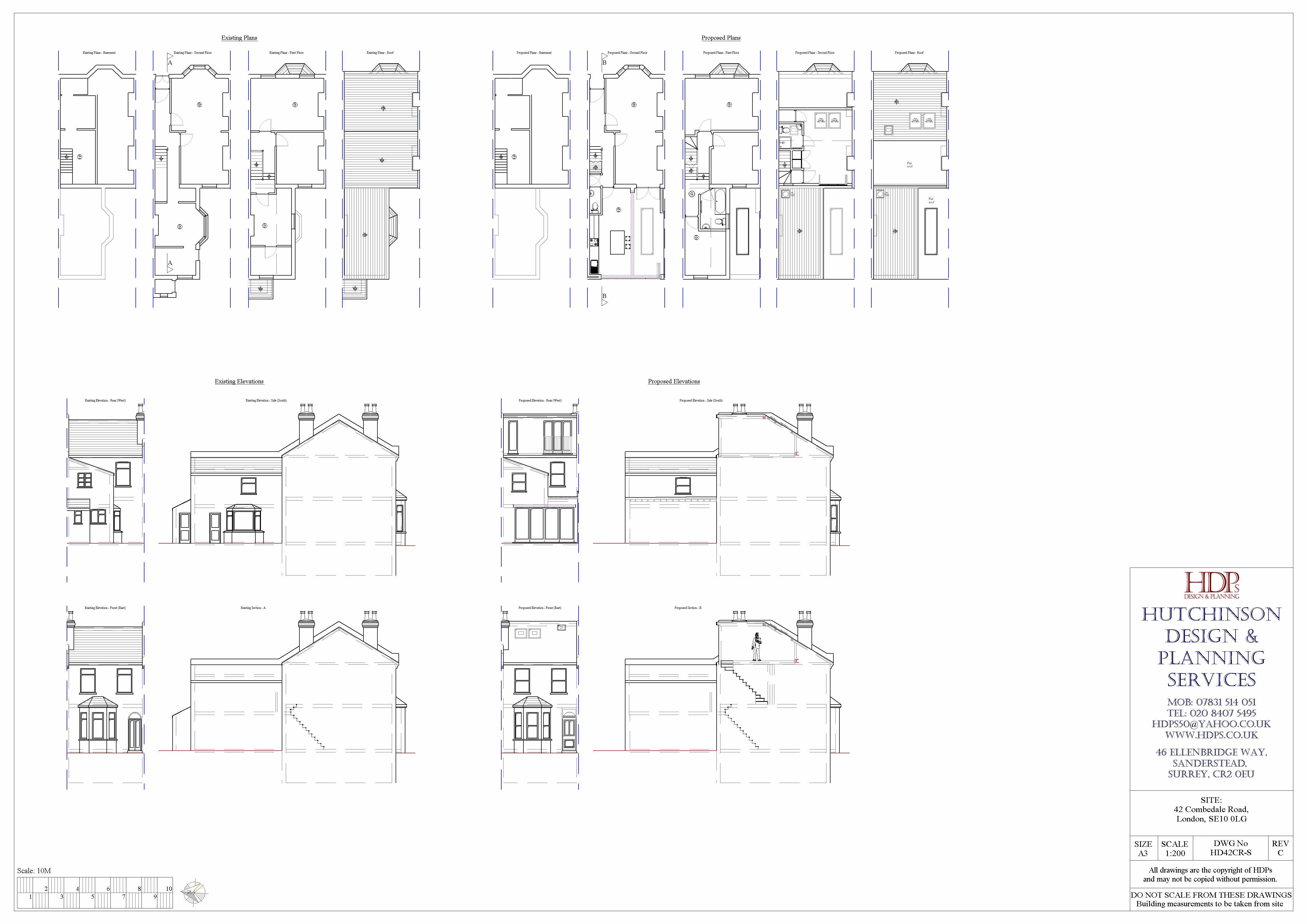 Residential property floor plans and elevation drawings