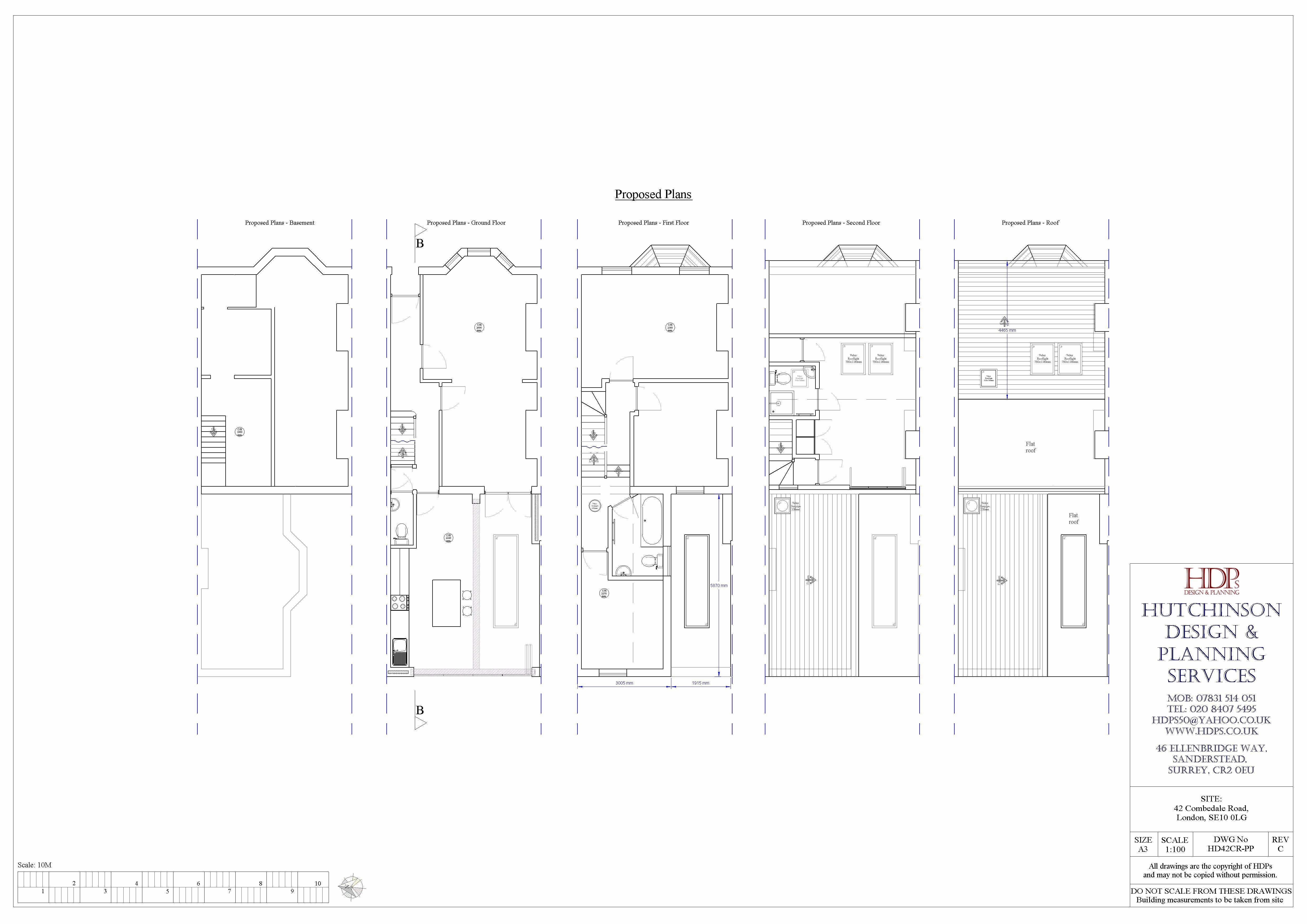 Existing floor plan drawing of a terraced property