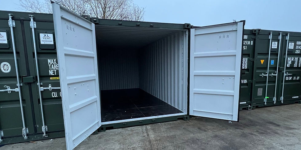 Clean storage container with open double doors outdoors in Brentwood UK