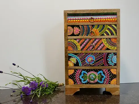 Colourful handcrafted decorative cabinet
