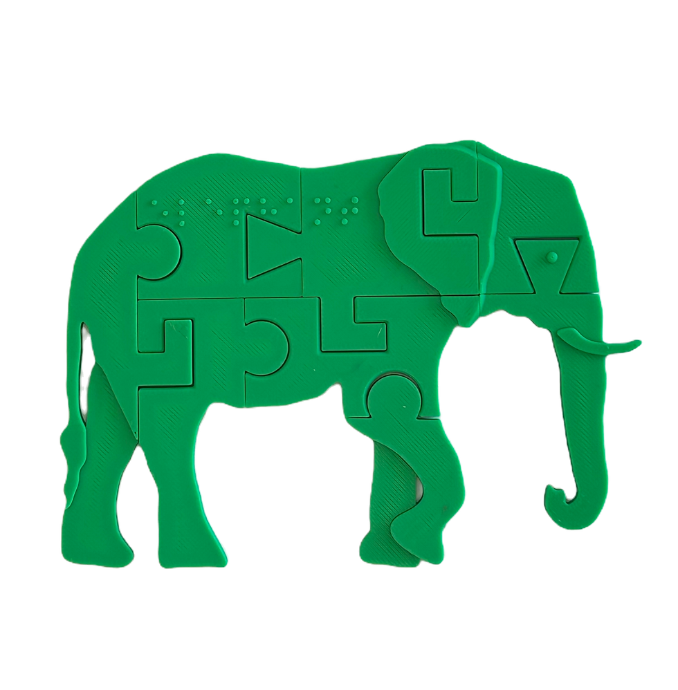 shape jigsaw puzzle of elephant in profile
