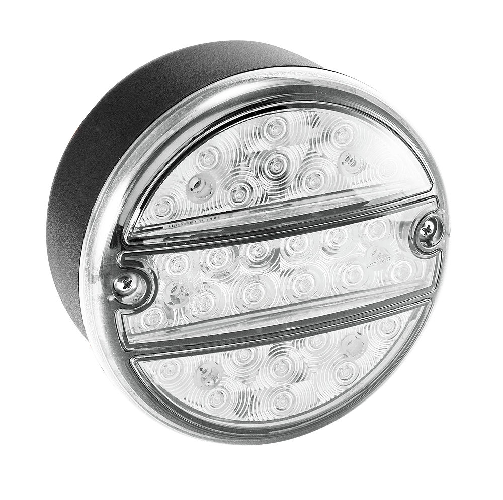 Rund kombinationsbaklykta, klar lins