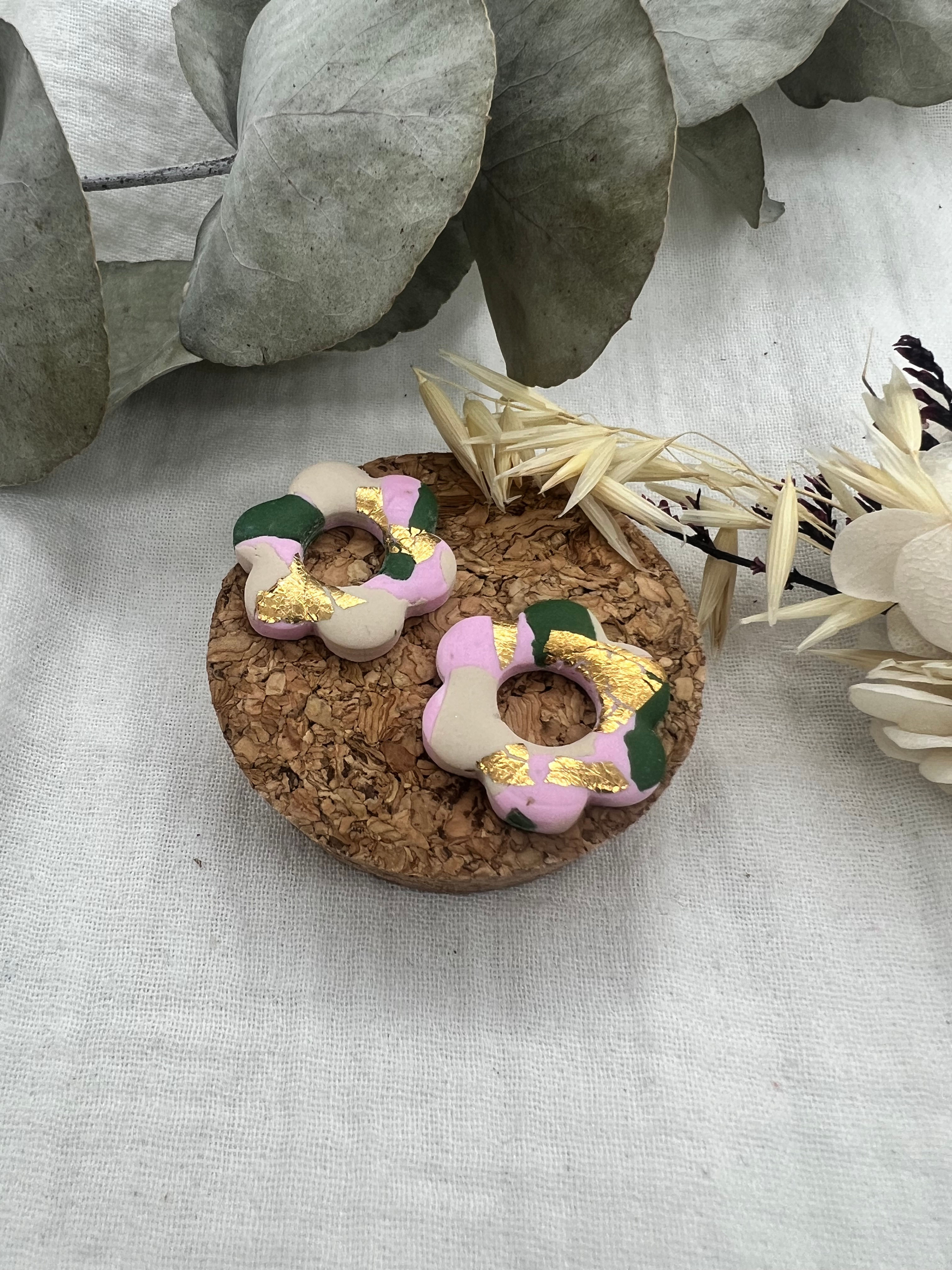 Emma - Rose, kaki, beige et or -